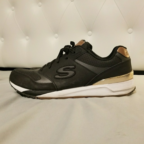 skechers memory foam womens gold